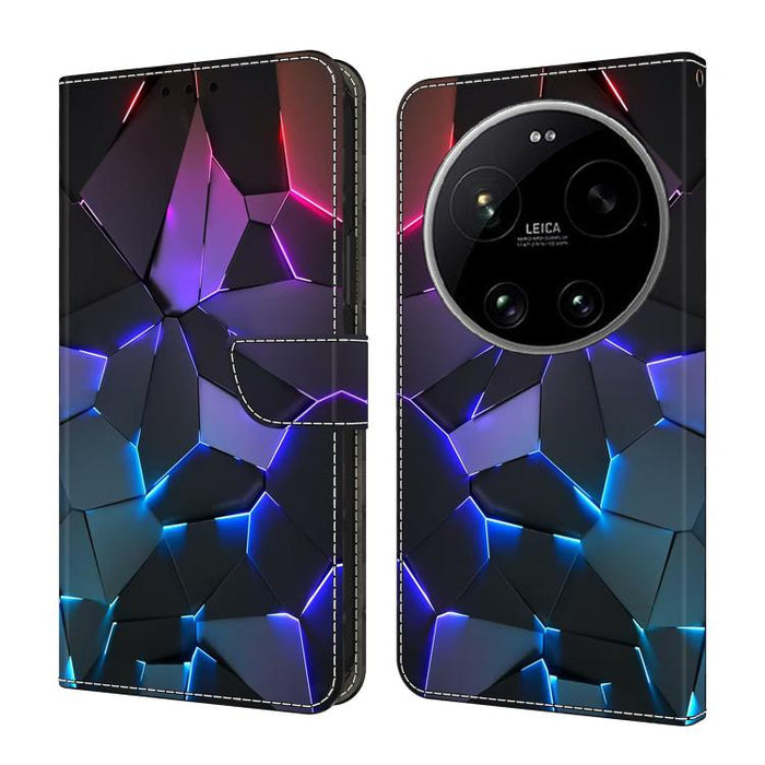 Funda para teléfono de cuero vegano pintado con efecto cristal, For Xiaomi 17T Pro 5G, For Xiaomi 17T 5G, For Xiaomi 17 Ultra, For Xiaomi 15T Pro 5G, For Xiaomi 15T 5G, For Xiaomi 15 Pro