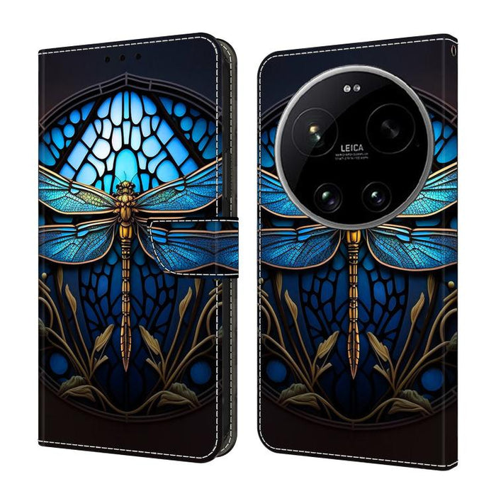 Funda para teléfono de cuero vegano pintado con efecto cristal, For Xiaomi 17T Pro 5G, For Xiaomi 17T 5G, For Xiaomi 17 Ultra, For Xiaomi 15T Pro 5G, For Xiaomi 15T 5G, For Xiaomi 15 Pro
