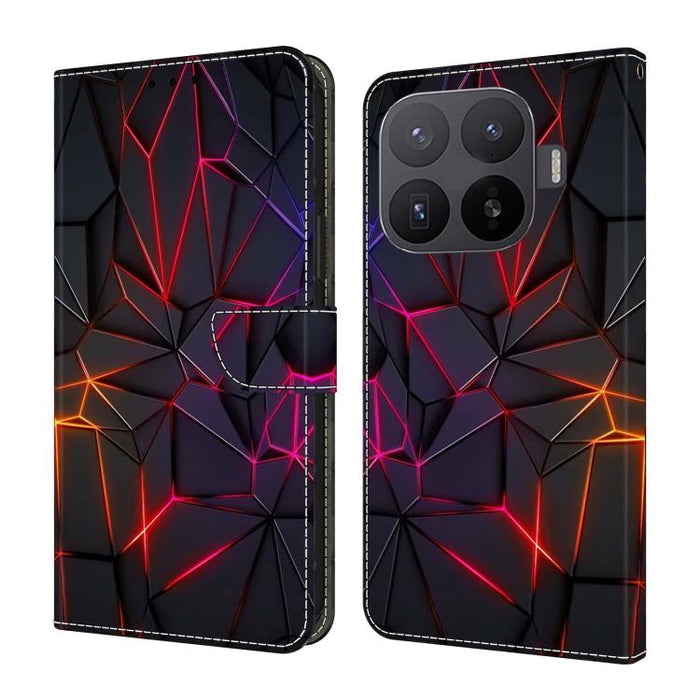 Funda para teléfono de cuero vegano pintado con efecto cristal, For Xiaomi 17T Pro 5G, For Xiaomi 17T 5G, For Xiaomi 17 Ultra, For Xiaomi 15T Pro 5G, For Xiaomi 15T 5G, For Xiaomi 15 Pro