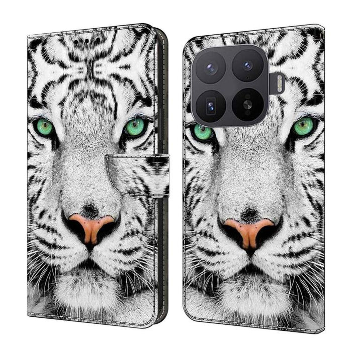 Funda para teléfono de cuero vegano pintado con efecto cristal, For Xiaomi 17T Pro 5G, For Xiaomi 17T 5G, For Xiaomi 17 Ultra, For Xiaomi 15T Pro 5G, For Xiaomi 15T 5G, For Xiaomi 15 Pro