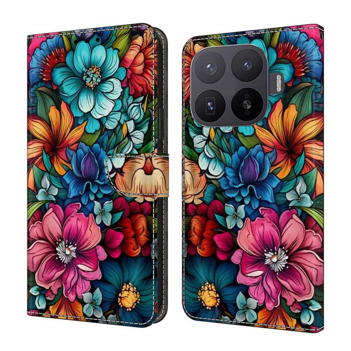 Funda para teléfono de cuero vegano pintado con efecto cristal, For Xiaomi 17T Pro 5G, For Xiaomi 17T 5G, For Xiaomi 17 Ultra, For Xiaomi 15T Pro 5G, For Xiaomi 15T 5G, For Xiaomi 15 Pro