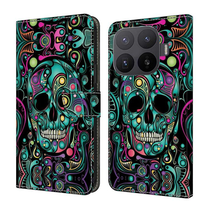 Funda para teléfono de cuero vegano pintado con efecto cristal, For Xiaomi 17T Pro 5G, For Xiaomi 17T 5G, For Xiaomi 17 Ultra, For Xiaomi 15T Pro 5G, For Xiaomi 15T 5G, For Xiaomi 15 Pro
