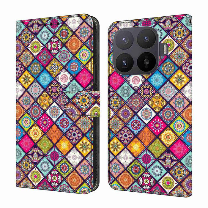 Funda para teléfono de cuero vegano pintado con efecto cristal, For Xiaomi 17T Pro 5G, For Xiaomi 17T 5G, For Xiaomi 17 Ultra, For Xiaomi 15T Pro 5G, For Xiaomi 15T 5G, For Xiaomi 15 Pro