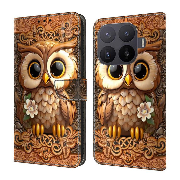 Funda para teléfono de cuero vegano pintado con efecto cristal, For Xiaomi 17T Pro 5G, For Xiaomi 17T 5G, For Xiaomi 17 Ultra, For Xiaomi 15T Pro 5G, For Xiaomi 15T 5G, For Xiaomi 15 Pro