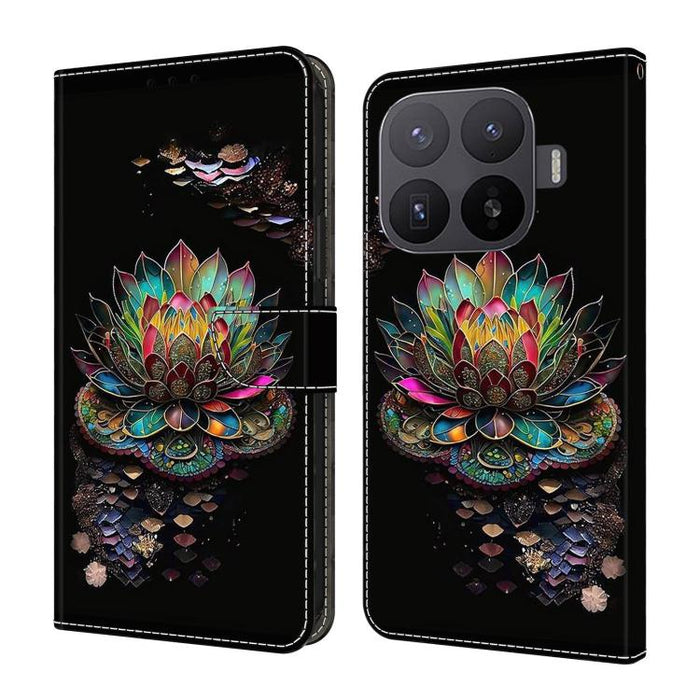 Funda para teléfono de cuero vegano pintado con efecto cristal, For Xiaomi 17T Pro 5G, For Xiaomi 17T 5G, For Xiaomi 17 Ultra, For Xiaomi 15T Pro 5G, For Xiaomi 15T 5G, For Xiaomi 15 Pro