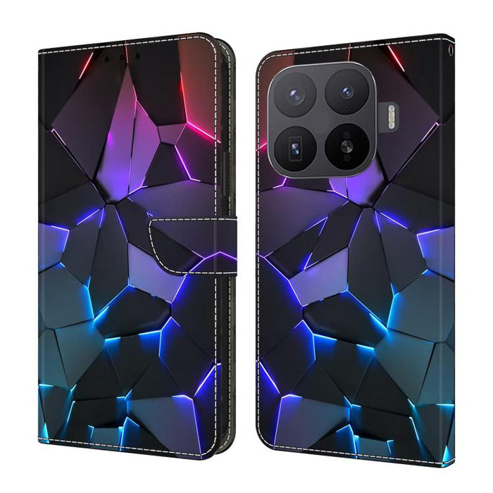 Funda para teléfono de cuero vegano pintado con efecto cristal, For Xiaomi 17T Pro 5G, For Xiaomi 17T 5G, For Xiaomi 17 Ultra, For Xiaomi 15T Pro 5G, For Xiaomi 15T 5G, For Xiaomi 15 Pro