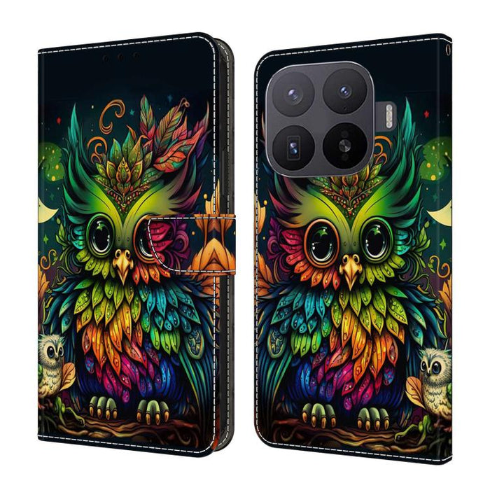 Funda para teléfono de cuero vegano pintado con efecto cristal, For Xiaomi 17T Pro 5G, For Xiaomi 17T 5G, For Xiaomi 17 Ultra, For Xiaomi 15T Pro 5G, For Xiaomi 15T 5G, For Xiaomi 15 Pro