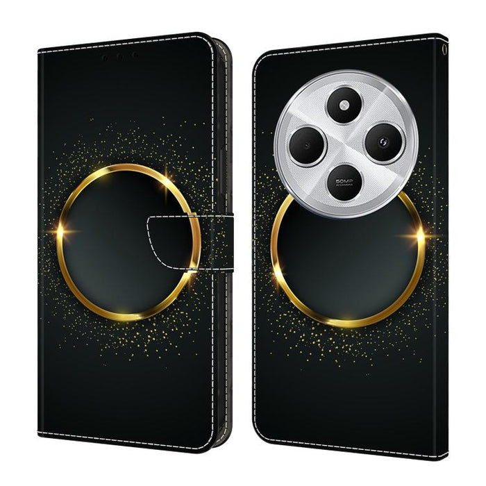 Funda para teléfono de cuero vegano pintado con efecto cristal, For Redmi Note 14 Pro 5G, For Redmi 14C 4G, For Redmi 13C 4G / 5G, For Redmi K70E / Poco X6 Pro