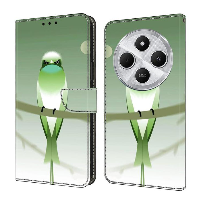 Funda para teléfono de cuero vegano pintado con efecto cristal, For Redmi Note 14 Pro 5G, For Redmi 14C 4G, For Redmi 13C 4G / 5G, For Redmi K70E / Poco X6 Pro