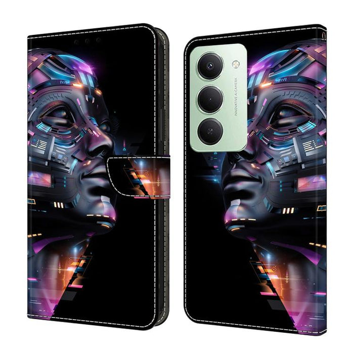 Funda para teléfono de cuero vegano pintado con efecto cristal, For Redmi A7 4G 171.8mm, For Redmi Note 15 4G / 5G Global 164mm, For Redmi Note 15 Pro 5G Global 163.6mm, For Redmi 15C 5G / 4G EU 173mm / Poco C85 5G                                      ...