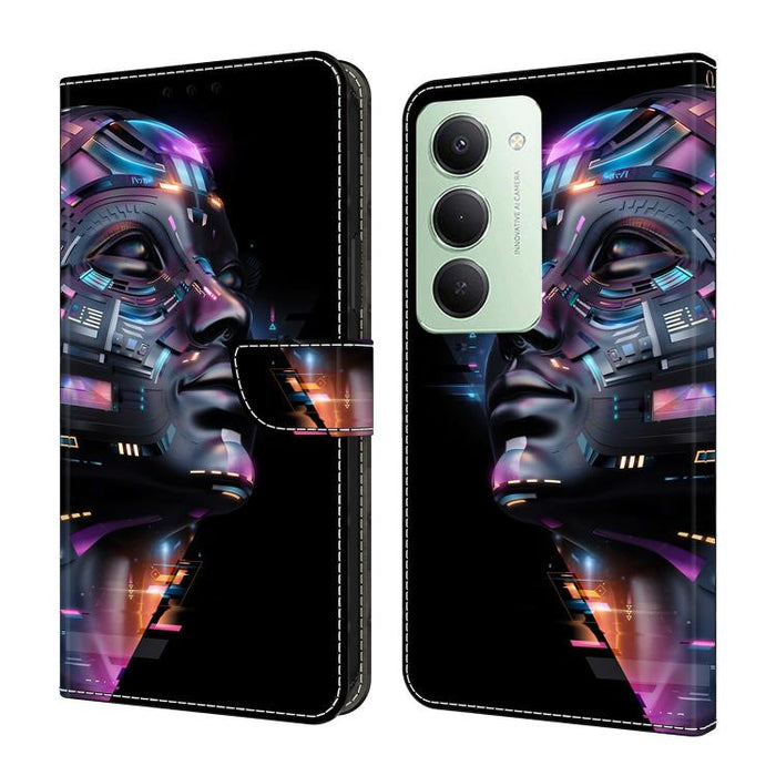 Funda para teléfono de cuero vegano pintado con efecto cristal, For Redmi A7 4G 171.8mm, For Redmi Note 15 4G / 5G Global 164mm, For Redmi Note 15 Pro 5G Global 163.6mm, For Redmi 15C 5G / 4G EU 173mm / Poco C85 5G                                      ...