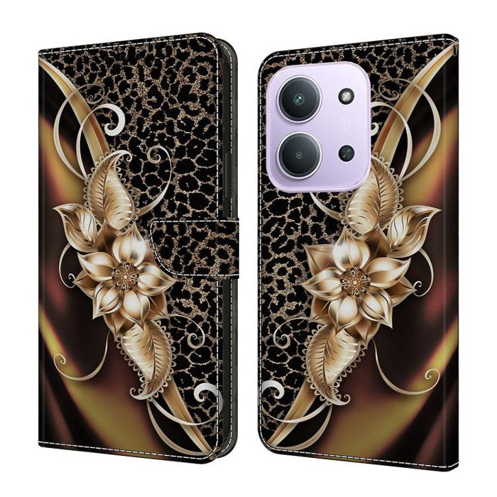 Funda para teléfono de cuero vegano pintado con efecto cristal, For Redmi A7 4G 171.8mm, For Redmi Note 15 4G / 5G Global 164mm, For Redmi Note 15 Pro 5G Global 163.6mm, For Redmi 15C 5G / 4G EU 173mm / Poco C85 5G                                      ...