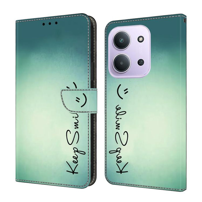 Funda para teléfono de cuero vegano pintado con efecto cristal, For Redmi 15C 5G / 4G Global 171mm, For Redmi Note 14 4G 164.84mm, For Redmi Note 14 Pro+ 5G / Poco X7, For Redmi Note 14 Pro 4G, For Redmi Note 14 4G 163.25mm, For Redmi Note 14 5G