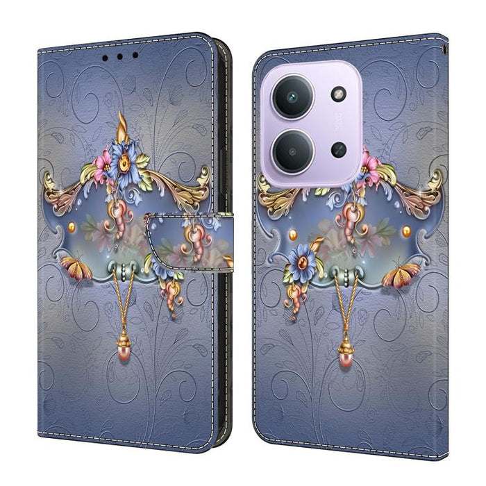 Funda para teléfono de cuero vegano pintado con efecto cristal, For Redmi 15C 5G / 4G Global 171mm, For Redmi Note 14 4G 164.84mm, For Redmi Note 14 Pro+ 5G / Poco X7, For Redmi Note 14 Pro 4G, For Redmi Note 14 4G 163.25mm, For Redmi Note 14 5G