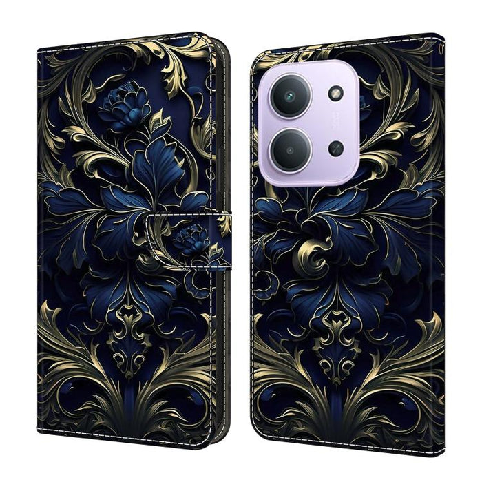 Funda para teléfono de cuero vegano pintado con efecto cristal, For Redmi 15C 5G / 4G Global 171mm, For Redmi Note 14 4G 164.84mm, For Redmi Note 14 Pro+ 5G / Poco X7, For Redmi Note 14 Pro 4G, For Redmi Note 14 4G 163.25mm, For Redmi Note 14 5G