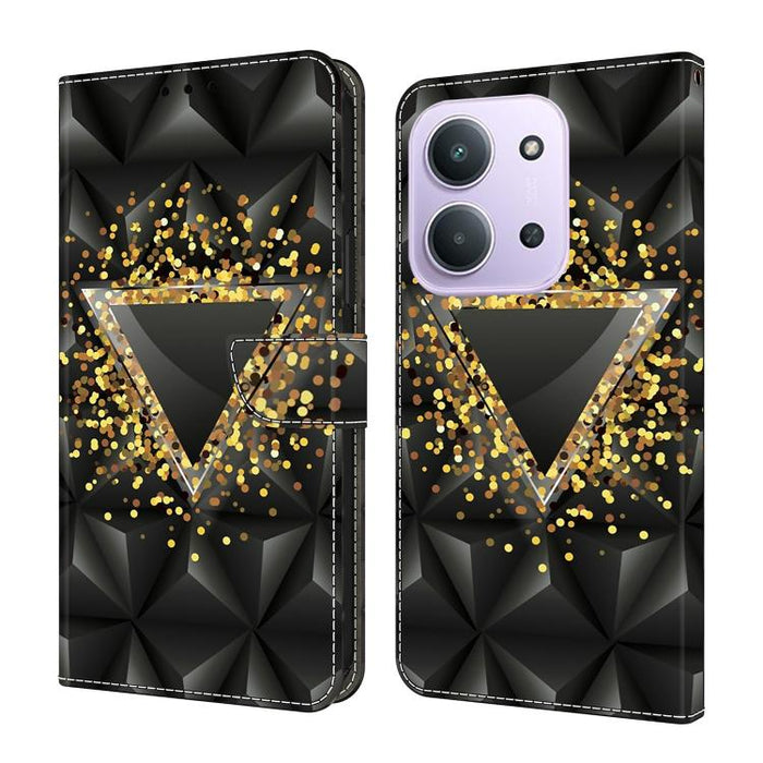 Funda para teléfono de cuero vegano pintado con efecto cristal, For Redmi 15C 5G / 4G Global 171mm, For Redmi Note 14 4G 164.84mm, For Redmi Note 14 Pro+ 5G / Poco X7, For Redmi Note 14 Pro 4G, For Redmi Note 14 4G 163.25mm, For Redmi Note 14 5G
