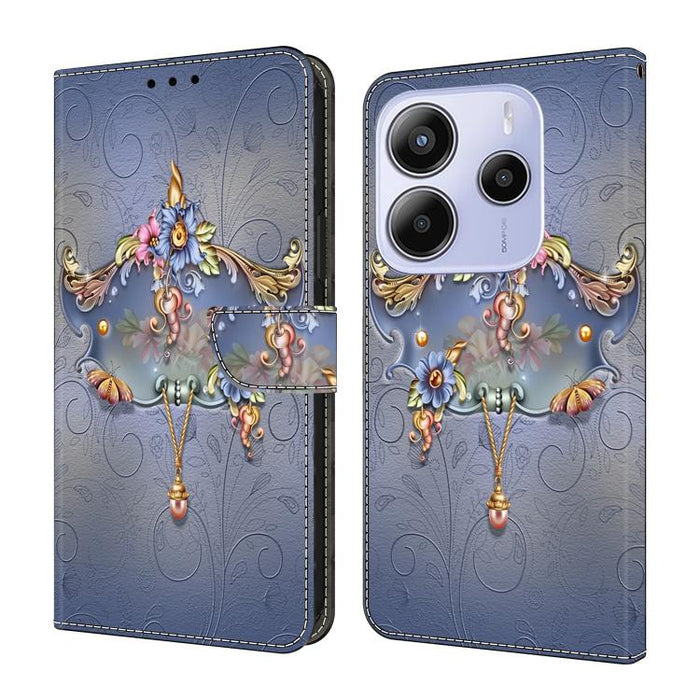Funda para teléfono de cuero vegano pintado con efecto cristal, For Redmi 15C 5G / 4G Global 171mm, For Redmi Note 14 4G 164.84mm, For Redmi Note 14 Pro+ 5G / Poco X7, For Redmi Note 14 Pro 4G, For Redmi Note 14 4G 163.25mm, For Redmi Note 14 5G