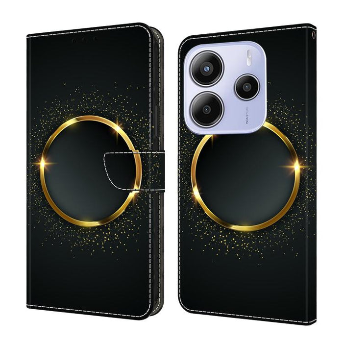 Funda para teléfono de cuero vegano pintado con efecto cristal, For Redmi 15C 5G / 4G Global 171mm, For Redmi Note 14 4G 164.84mm, For Redmi Note 14 Pro+ 5G / Poco X7, For Redmi Note 14 Pro 4G, For Redmi Note 14 4G 163.25mm, For Redmi Note 14 5G
