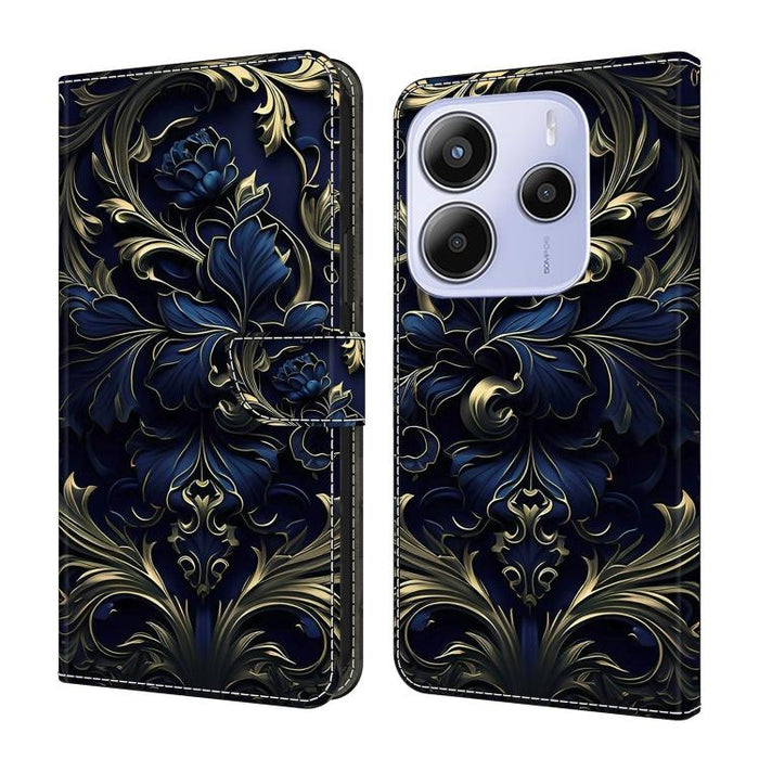 Funda para teléfono de cuero vegano pintado con efecto cristal, For Redmi 15C 5G / 4G Global 171mm, For Redmi Note 14 4G 164.84mm, For Redmi Note 14 Pro+ 5G / Poco X7, For Redmi Note 14 Pro 4G, For Redmi Note 14 4G 163.25mm, For Redmi Note 14 5G