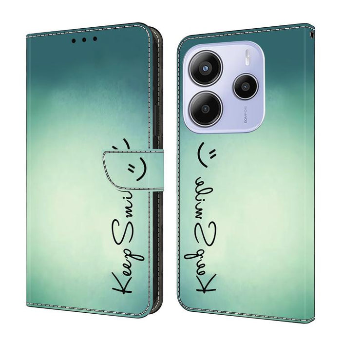 Funda para teléfono de cuero vegano pintado con efecto cristal, For Redmi 15C 5G / 4G Global 171mm, For Redmi Note 14 4G 164.84mm, For Redmi Note 14 Pro+ 5G / Poco X7, For Redmi Note 14 Pro 4G, For Redmi Note 14 4G 163.25mm, For Redmi Note 14 5G