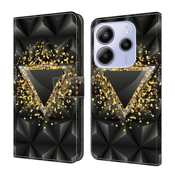 Funda para teléfono de cuero vegano pintado con efecto cristal, For Redmi 15C 5G / 4G Global 171mm, For Redmi Note 14 4G 164.84mm, For Redmi Note 14 Pro+ 5G / Poco X7, For Redmi Note 14 Pro 4G, For Redmi Note 14 4G 163.25mm, For Redmi Note 14 5G