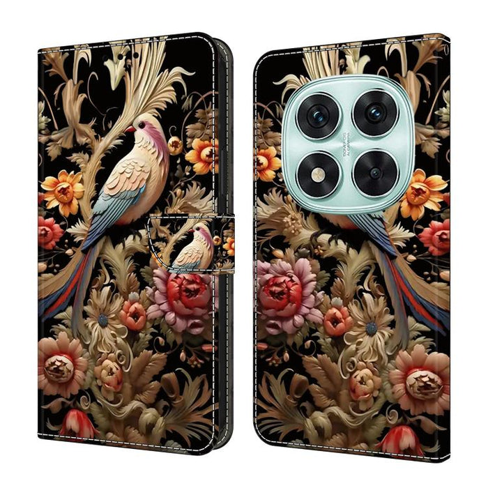 Funda para teléfono de cuero vegano pintado con efecto cristal, For Redmi 15C 5G / 4G Global 171mm, For Redmi Note 14 4G 164.84mm, For Redmi Note 14 Pro+ 5G / Poco X7, For Redmi Note 14 Pro 4G, For Redmi Note 14 4G 163.25mm, For Redmi Note 14 5G