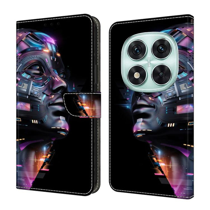 Funda para teléfono de cuero vegano pintado con efecto cristal, For Redmi 15C 5G / 4G Global 171mm, For Redmi Note 14 4G 164.84mm, For Redmi Note 14 Pro+ 5G / Poco X7, For Redmi Note 14 Pro 4G, For Redmi Note 14 4G 163.25mm, For Redmi Note 14 5G