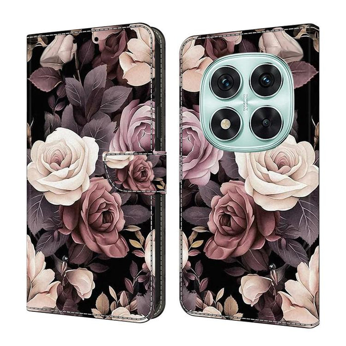 Funda para teléfono de cuero vegano pintado con efecto cristal, For Redmi 15C 5G / 4G Global 171mm, For Redmi Note 14 4G 164.84mm, For Redmi Note 14 Pro+ 5G / Poco X7, For Redmi Note 14 Pro 4G, For Redmi Note 14 4G 163.25mm, For Redmi Note 14 5G