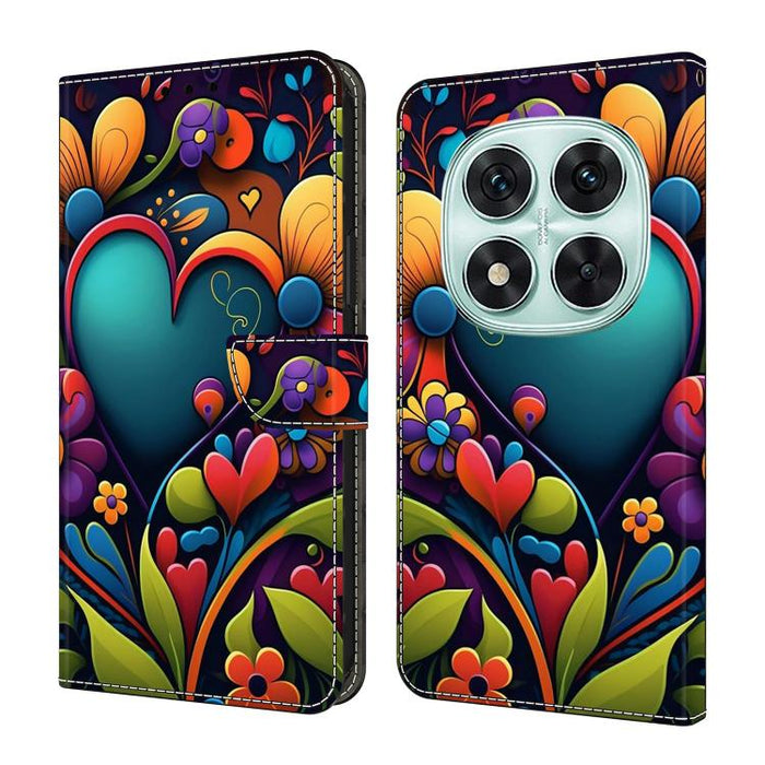 Funda para teléfono de cuero vegano pintado con efecto cristal, For Redmi 15C 5G / 4G Global 171mm, For Redmi Note 14 4G 164.84mm, For Redmi Note 14 Pro+ 5G / Poco X7, For Redmi Note 14 Pro 4G, For Redmi Note 14 4G 163.25mm, For Redmi Note 14 5G