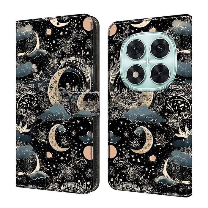 Funda para teléfono de cuero vegano pintado con efecto cristal, For Redmi 15C 5G / 4G Global 171mm, For Redmi Note 14 4G 164.84mm, For Redmi Note 14 Pro+ 5G / Poco X7, For Redmi Note 14 Pro 4G, For Redmi Note 14 4G 163.25mm, For Redmi Note 14 5G