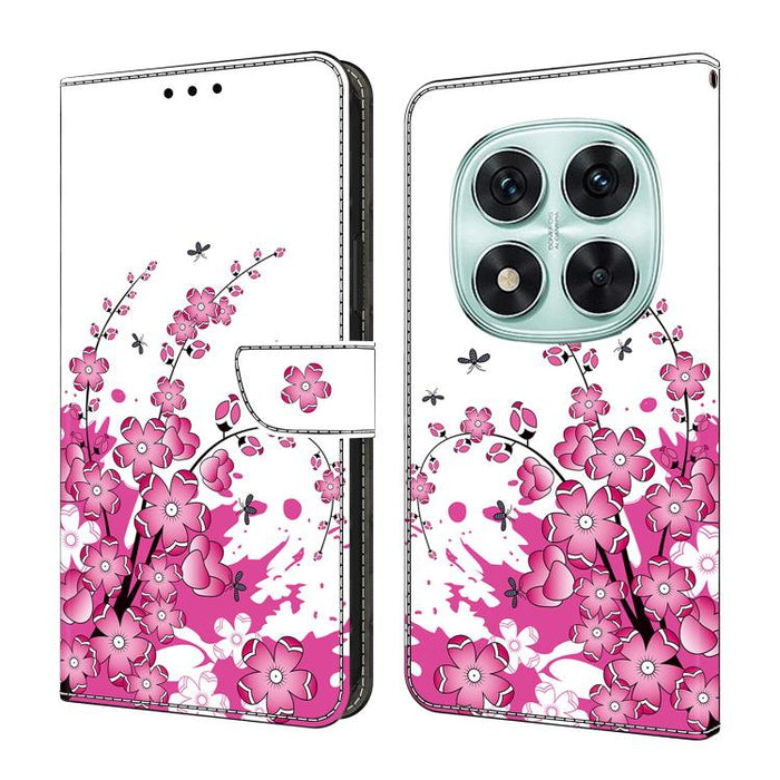 Funda para teléfono de cuero vegano pintado con efecto cristal, For Redmi Note 14 Pro 5G, For Redmi 14C 4G, For Redmi 13C 4G / 5G, For Redmi K70E / Poco X6 Pro