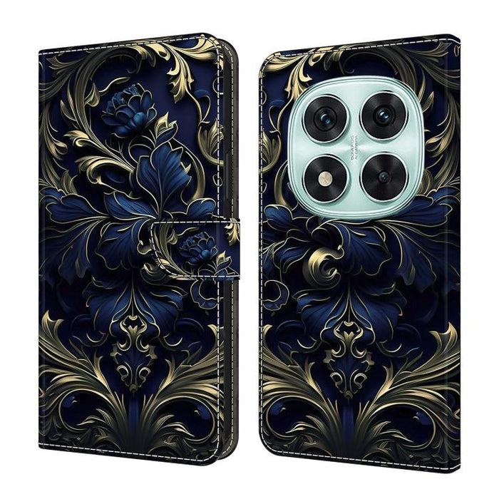 Funda para teléfono de cuero vegano pintado con efecto cristal, For Redmi Note 14 Pro 5G, For Redmi 14C 4G, For Redmi 13C 4G / 5G, For Redmi K70E / Poco X6 Pro