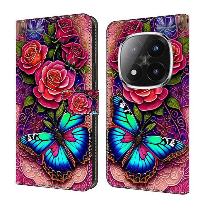 Funda para teléfono de cuero vegano pintado con efecto cristal, For Redmi 15C 5G / 4G Global 171mm, For Redmi Note 14 4G 164.84mm, For Redmi Note 14 Pro+ 5G / Poco X7, For Redmi Note 14 Pro 4G, For Redmi Note 14 4G 163.25mm, For Redmi Note 14 5G
