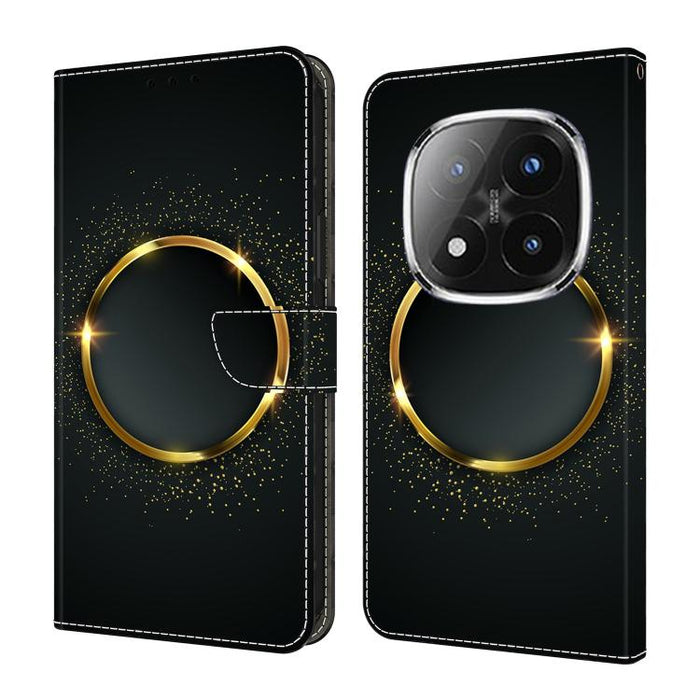 Funda para teléfono de cuero vegano pintado con efecto cristal, For Redmi 15C 5G / 4G Global 171mm, For Redmi Note 14 4G 164.84mm, For Redmi Note 14 Pro+ 5G / Poco X7, For Redmi Note 14 Pro 4G, For Redmi Note 14 4G 163.25mm, For Redmi Note 14 5G