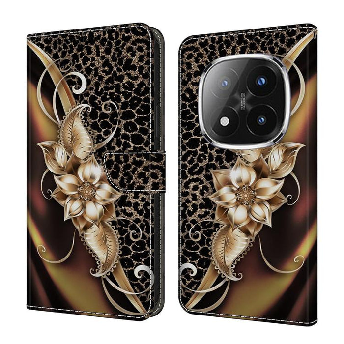 Funda para teléfono de cuero vegano pintado con efecto cristal, For Redmi 15C 5G / 4G Global 171mm, For Redmi Note 14 4G 164.84mm, For Redmi Note 14 Pro+ 5G / Poco X7, For Redmi Note 14 Pro 4G, For Redmi Note 14 4G 163.25mm, For Redmi Note 14 5G