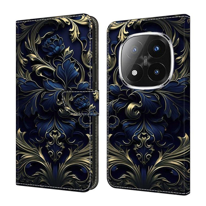 Funda para teléfono de cuero vegano pintado con efecto cristal, For Redmi 15C 5G / 4G Global 171mm, For Redmi Note 14 4G 164.84mm, For Redmi Note 14 Pro+ 5G / Poco X7, For Redmi Note 14 Pro 4G, For Redmi Note 14 4G 163.25mm, For Redmi Note 14 5G