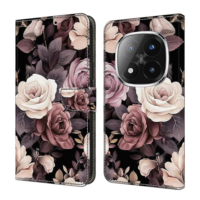 Funda para teléfono de cuero vegano pintado con efecto cristal, For Redmi 15C 5G / 4G Global 171mm, For Redmi Note 14 4G 164.84mm, For Redmi Note 14 Pro+ 5G / Poco X7, For Redmi Note 14 Pro 4G, For Redmi Note 14 4G 163.25mm, For Redmi Note 14 5G