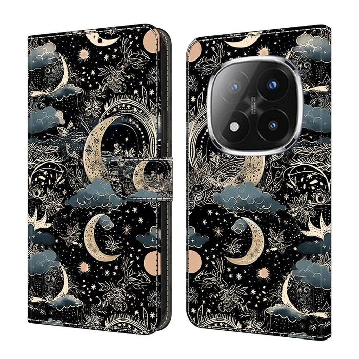 Funda para teléfono de cuero vegano pintado con efecto cristal, For Redmi 15C 5G / 4G Global 171mm, For Redmi Note 14 4G 164.84mm, For Redmi Note 14 Pro+ 5G / Poco X7, For Redmi Note 14 Pro 4G, For Redmi Note 14 4G 163.25mm, For Redmi Note 14 5G