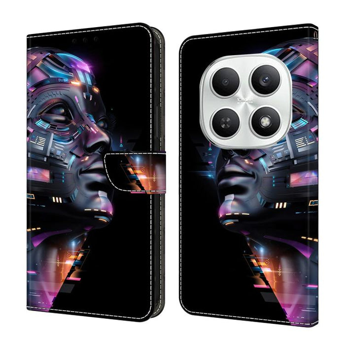 Funda para teléfono de cuero vegano pintado con efecto cristal, For Redmi A7 4G 171.8mm, For Redmi Note 15 4G / 5G Global 164mm, For Redmi Note 15 Pro 5G Global 163.6mm, For Redmi 15C 5G / 4G EU 173mm / Poco C85 5G                                      ...