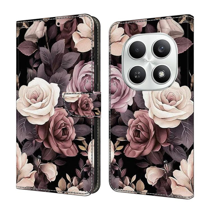 Funda para teléfono de cuero vegano pintado con efecto cristal, For Redmi A7 4G 171.8mm, For Redmi Note 15 4G / 5G Global 164mm, For Redmi Note 15 Pro 5G Global 163.6mm, For Redmi 15C 5G / 4G EU 173mm / Poco C85 5G                                      ...