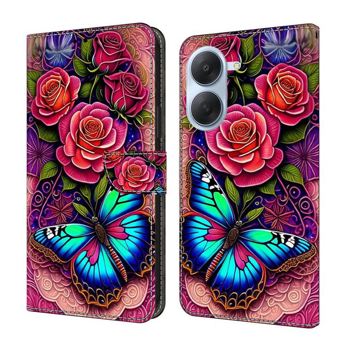 Funda para teléfono de cuero vegano pintado con efecto cristal, For Redmi A7 4G 171.8mm, For Redmi Note 15 4G / 5G Global 164mm, For Redmi Note 15 Pro 5G Global 163.6mm, For Redmi 15C 5G / 4G EU 173mm / Poco C85 5G                                      ...