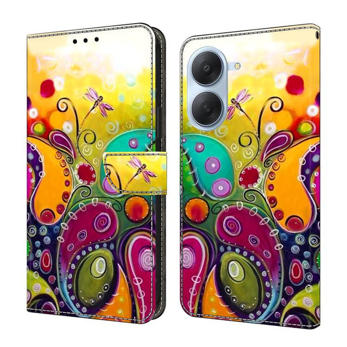 Funda para teléfono de cuero vegano pintado con efecto cristal, For Redmi A7 4G 171.8mm, For Redmi Note 15 4G / 5G Global 164mm, For Redmi Note 15 Pro 5G Global 163.6mm, For Redmi 15C 5G / 4G EU 173mm / Poco C85 5G                                      ...