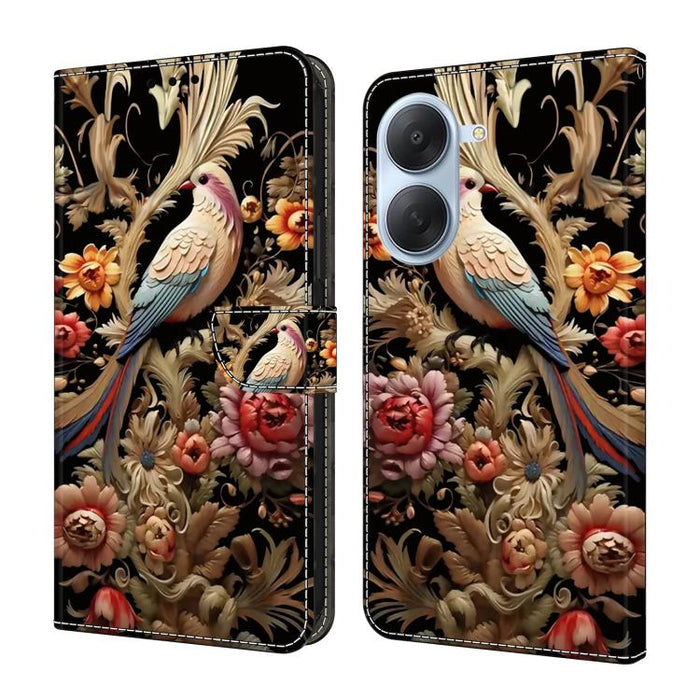 Funda para teléfono de cuero vegano pintado con efecto cristal, For Redmi A7 4G 171.8mm, For Redmi Note 15 4G / 5G Global 164mm, For Redmi Note 15 Pro 5G Global 163.6mm, For Redmi 15C 5G / 4G EU 173mm / Poco C85 5G                                      ...
