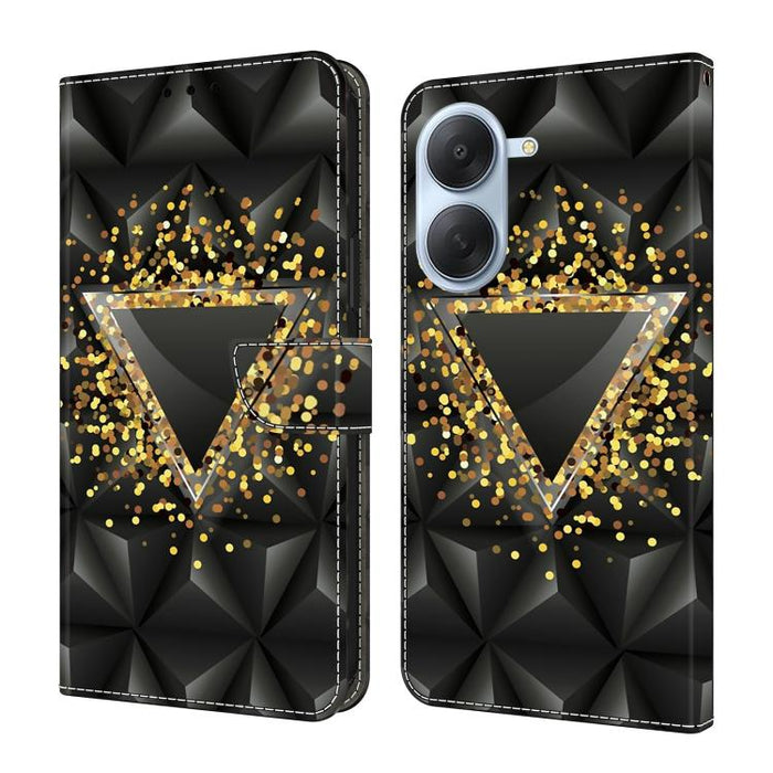 Funda para teléfono de cuero vegano pintado con efecto cristal, For Redmi A7 4G 171.8mm, For Redmi Note 15 4G / 5G Global 164mm, For Redmi Note 15 Pro 5G Global 163.6mm, For Redmi 15C 5G / 4G EU 173mm / Poco C85 5G                                      ...
