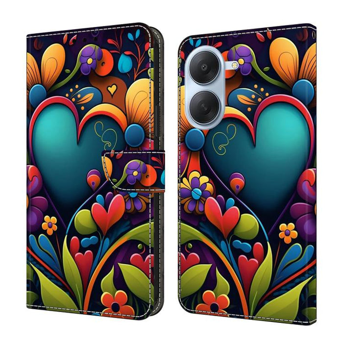 Funda para teléfono de cuero vegano pintado con efecto cristal, For Redmi A7 4G 171.8mm, For Redmi Note 15 4G / 5G Global 164mm, For Redmi Note 15 Pro 5G Global 163.6mm, For Redmi 15C 5G / 4G EU 173mm / Poco C85 5G                                      ...