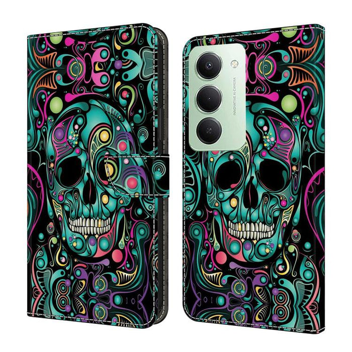 Funda para teléfono de cuero vegano pintado con efecto cristal, For Redmi Note 15 4G / 5G Global 164mm, For Redmi Note 15 Pro 5G Global 163.6mm, For Redmi 15C 5G / 4G EU 173mm / Poco C85 5G, For Redmi 15 5G Global / 15 4G SEA 169.5mm                   ...