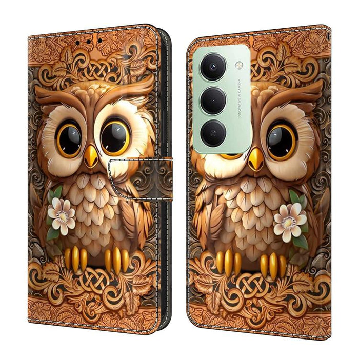 Funda para teléfono de cuero vegano pintado con efecto cristal, For Redmi Note 15 4G / 5G Global 164mm, For Redmi Note 15 Pro 5G Global 163.6mm, For Redmi 15C 5G / 4G EU 173mm / Poco C85 5G, For Redmi 15 5G Global / 15 4G SEA 169.5mm                   ...