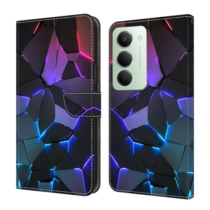 Funda para teléfono de cuero vegano pintado con efecto cristal, For Redmi Note 15 4G / 5G Global 164mm, For Redmi Note 15 Pro 5G Global 163.6mm, For Redmi 15C 5G / 4G EU 173mm / Poco C85 5G, For Redmi 15 5G Global / 15 4G SEA 169.5mm                   ...