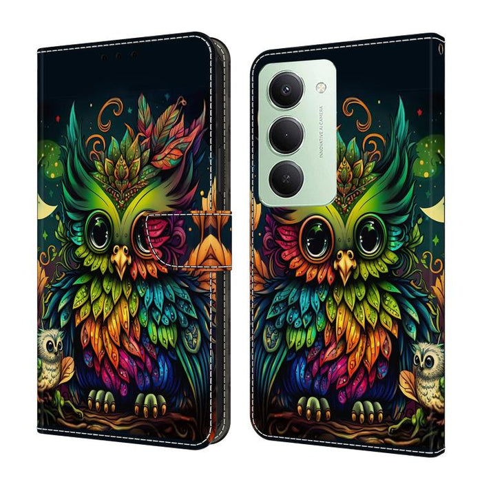 Funda para teléfono de cuero vegano pintado con efecto cristal, For Redmi Note 15 4G / 5G Global 164mm, For Redmi Note 15 Pro 5G Global 163.6mm, For Redmi 15C 5G / 4G EU 173mm / Poco C85 5G, For Redmi 15 5G Global / 15 4G SEA 169.5mm                   ...
