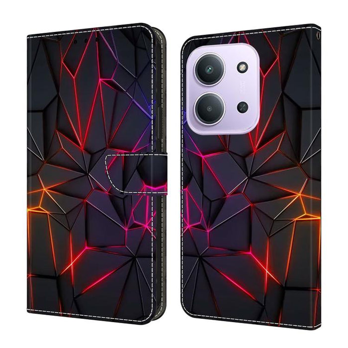 Funda para teléfono de cuero vegano pintado con efecto cristal, For Redmi Note 15 4G / 5G Global 164mm, For Redmi Note 15 Pro 5G Global 163.6mm, For Redmi 15C 5G / 4G EU 173mm / Poco C85 5G, For Redmi 15 5G Global / 15 4G SEA 169.5mm                   ...